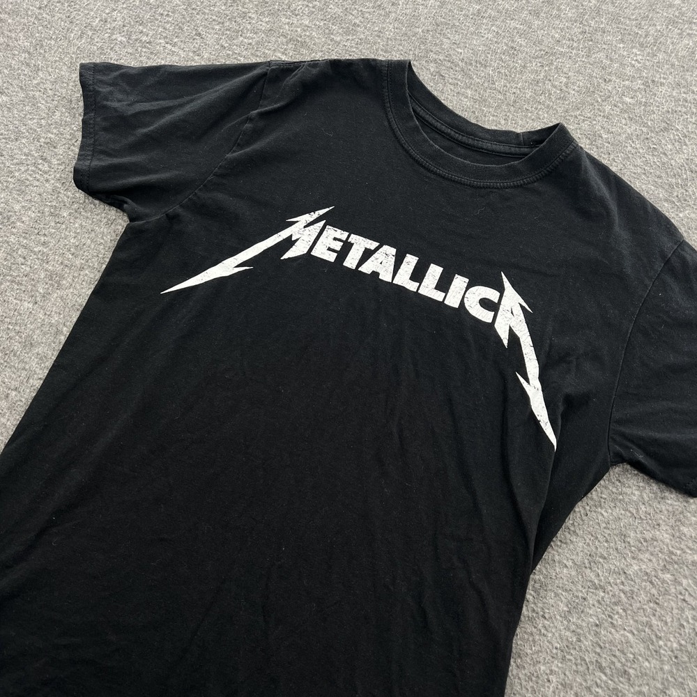 Metallica Shirt Mens M Black SS Tour Band Rock Concert Logo Graphic EUC